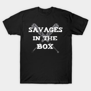 New York Baseball Savages in the Box Baseball and Bat T-Shirt